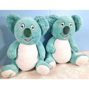 2 Twin VTG Pampers Baby Dry 7" Plush Stuffed Animal Tealish Koala Bear Toys